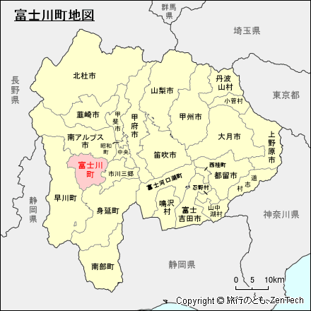 山梨県南巨摩郡こまぐん富士川町平林の地図